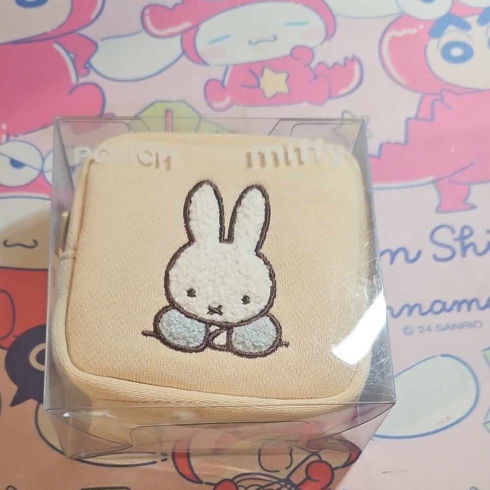 Miffy Cream Mini Pouch Bag with Blue Accents